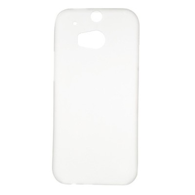 Ploniausias pasaulyje HTC One M8 baltas skaidrus plastikinis dėklas / Priedai.lt