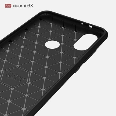 Xiaomi Mi 6X (Xiaomi Mi A2) „Carbon“ cieta silikona (TPU) melns apvalks / vacins.lv