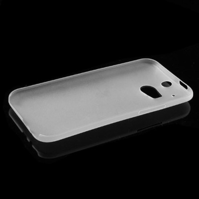 Ploniausias pasaulyje HTC One M8 baltas skaidrus plastikinis dėklas / Priedai.lt