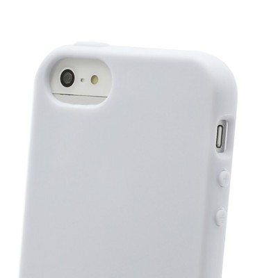 Baltas „Elago“ kieto silikono Apple iPhone SE (5, 5s) dėklas (dėkliukas) su apsaugine ekrano plėvele / Priedai.lt