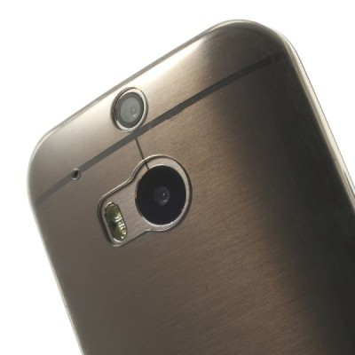 Ploniausias pasaulyje HTC One M8 pilkas skaidrus silikoninis (TPU) dėklas / Priedai.lt