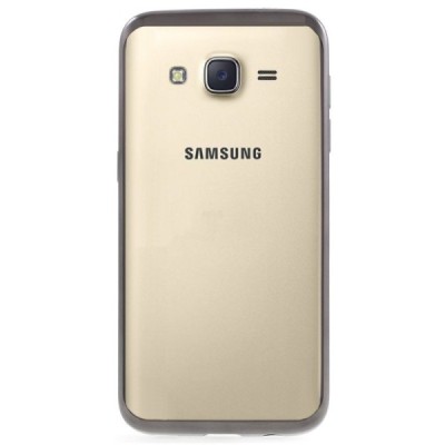 Samsung Galaxy J5 2015 (J500F) Silikoninis skaidrus dėklas, pilkas / Priedai.lt