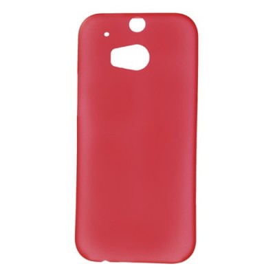 Ploniausias pasaulyje HTC One M8 raudonas skaidrus plastikinis dėklas / Priedai.lt