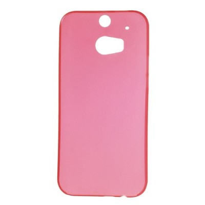 Ploniausias pasaulyje HTC One M8 raudonas skaidrus plastikinis dėklas / Priedai.lt