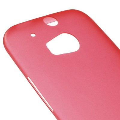Ploniausias pasaulyje HTC One M8 raudonas skaidrus plastikinis dėklas / Priedai.lt