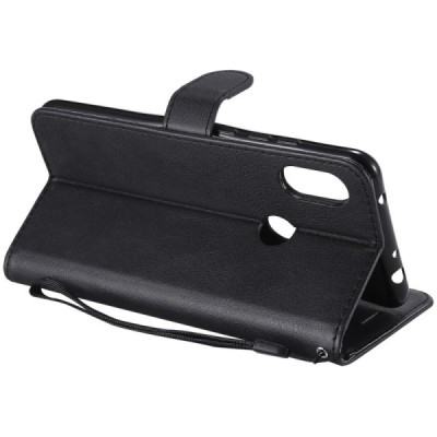 Xiaomi Redmi Note 6 Pro atvēramais ādas melns maciņš, grāmata (maks) / Vacins.lv