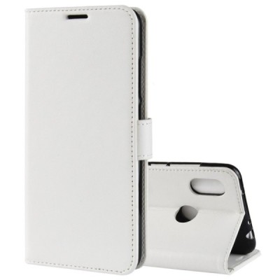 Xiaomi Redmi Note 6 Pro atvēramais ādas balts maciņš, grāmata (maks) / Vacins.lv