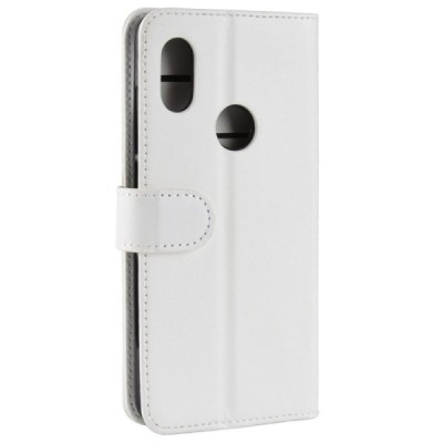 Xiaomi Redmi Note 6 Pro atvēramais ādas balts maciņš, grāmata (maks) / Vacins.lv