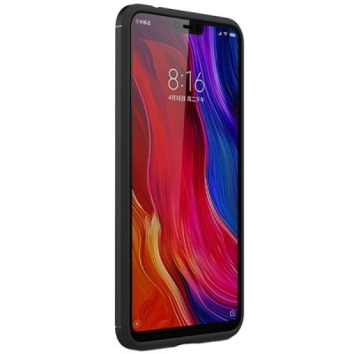 Xiaomi Redmi Note 6 Pro „Carbon“ cieta silikona (TPU) melns apvalks / vacins.lv