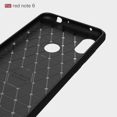 Xiaomi Redmi Note 6 Pro „Carbon“ cieta silikona (TPU) melns apvalks / vacins.lv
