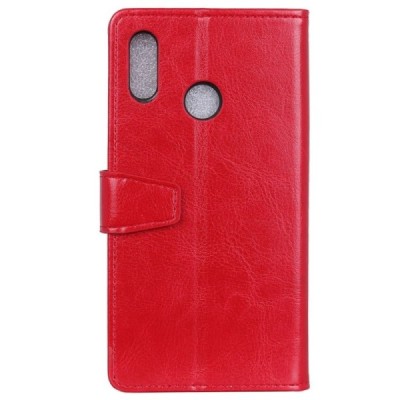 Huawei Honor 8X atverčiamas raudonas odinis dėklas, knygutė - piniginė / Priedai.lt