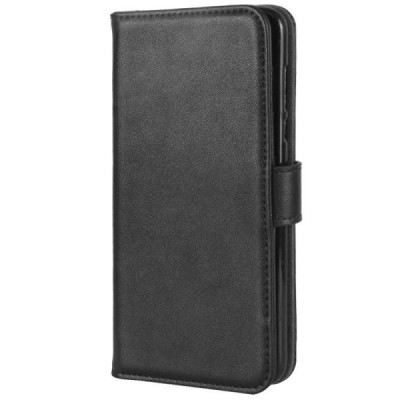 Motorola Moto Z2 Play atverčiamas juodas odinis dėklas - piniginė / Priedai.lt