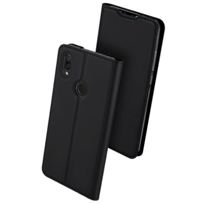 Huawei P smart 2019 (Honor 10 Lite) „Dux Ducis“ Skin sērijas melns ādas atvērams maciņš / Vacins.lv