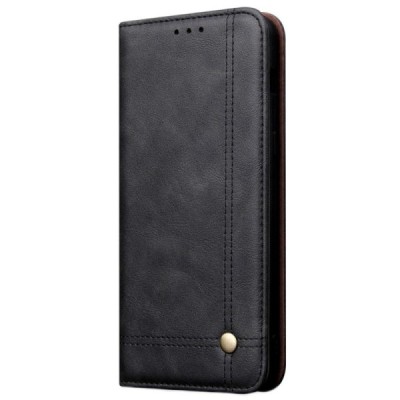 „Deluxe“ atverčiamas juodas odinis Huawei P smart 2019 (Honor 10 Lite) dėklas - knygutė / Priedai.lt