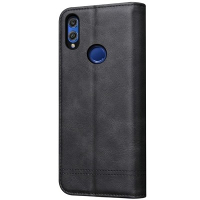 „Deluxe“ atverčiamas juodas odinis Huawei P smart 2019 (Honor 10 Lite) dėklas - knygutė / Priedai.lt