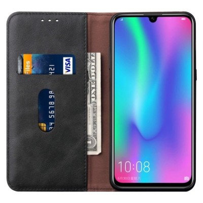 „Deluxe“ atverčiamas juodas odinis Huawei P smart 2019 (Honor 10 Lite) dėklas - knygutė / Priedai.lt