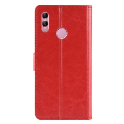 Huawei P smart 2019 (Honor 10 Lite) atverčiamas raudonas odinis dėklas, knygutė - piniginė / Priedai.lt