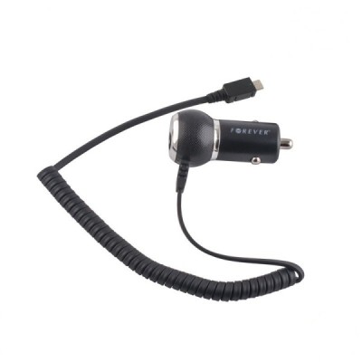 „Forever“ autolādētājs ar iebūvētu micro USB vadu (750 mA) / Vacins.lv