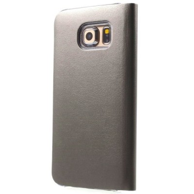 Samsung Galaxy S6 Edge šampanieša atvēramais Smart Wallet ādas maciņš - maks / Vacins.lv