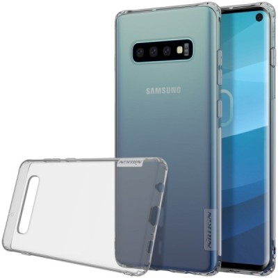 Samsung Galaxy S10 (G973) Nillkin Nature dzidrs (caurspīdīgs) silikona planākais pelēks  apvalks / Vacins.lv
