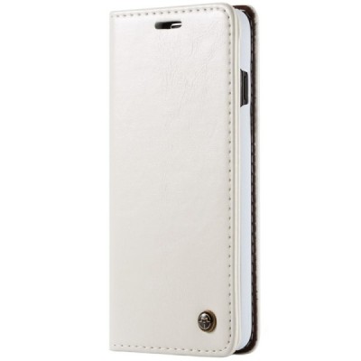 Samsung Galaxy S10 (G973) „CaseMe“ solidus atverčiamas baltas odinis dėklas - knygutė / Priedai.lt