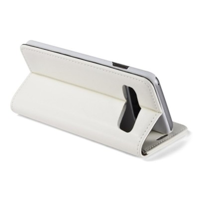 Samsung Galaxy S10 (G973) „CaseMe“ solidus atverčiamas baltas odinis dėklas - knygutė / Priedai.lt