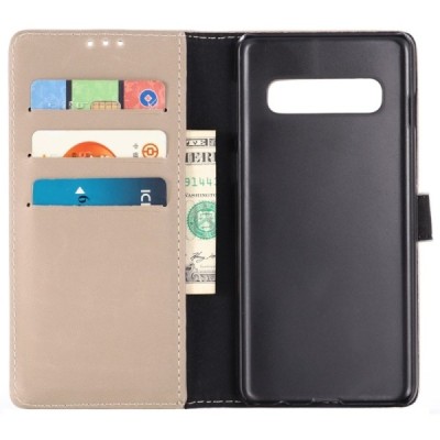 Samsung Galaxy S10 (G970) atvēramais ādas smilšains retro maciņš (maks) / Vacins.lv