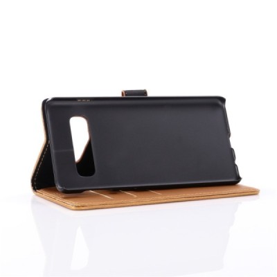 Samsung Galaxy S10 (G973) atvēramais ādas gaiši brūns retro maciņš (maks) / Vacins.lv