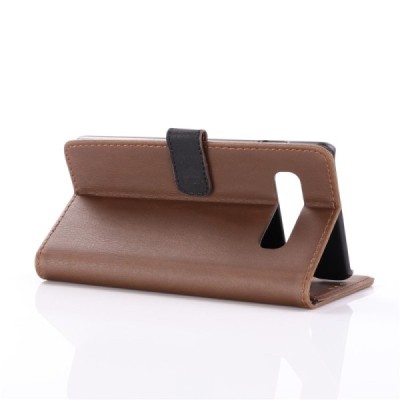 Samsung Galaxy S10 (v) atvēramais ādas tumši brūns retro maciņš (maks) / Vacins.lv