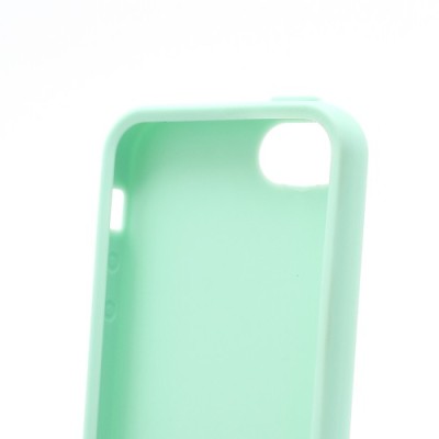 Žalias (mėtinis) „Elago“ kieto silikono Apple iPhone SE (5, 5s) dėklas (dėkliukas) su apsaugine ekrano plėvele / Priedai.lt