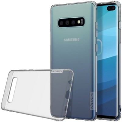 Samsung Galaxy S10+ (G975) Nillkin Nature plonas skaidrus (permatomas) silikoninis TPU pilkas dėklas / Priedai.lt