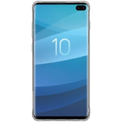 Samsung Galaxy S10+ (G975) Nillkin Nature plonas skaidrus (permatomas) silikoninis TPU pilkas dėklas / Priedai.lt
