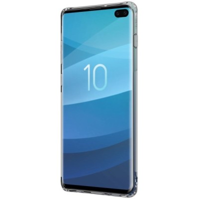 Samsung Galaxy S10+ (G975) Nillkin Nature plonas skaidrus (permatomas) silikoninis TPU pilkas dėklas / Priedai.lt