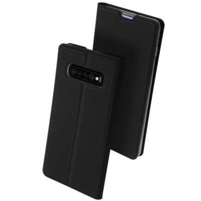 „Dux Ducis“ Skin serijos Samsung Galaxy S10+ (G975) juodas odinis atverčiamas dėklas / Priedai.lt