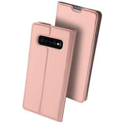 Samsung Galaxy S10+ (G975) „Dux Ducis“ Skin sērijas rozs ādas atvērams maciņš / Vacins.lv