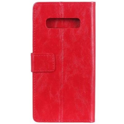 Samsung Galaxy S10+ (G975) atvēramais ādas sarkans maciņš (maks) / Vacins.lv