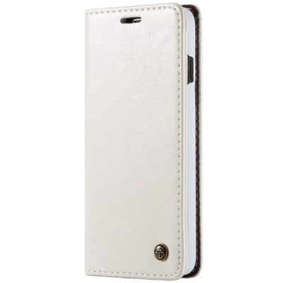 Samsung Galaxy S10+ (G975) „CaseMe“ solīds atvēramais ādas balts maciņš - maks / Vacins.lv