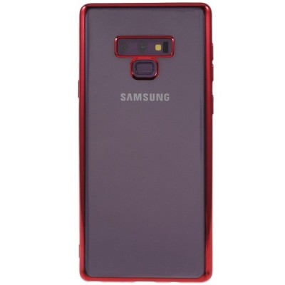 Samsung Galaxy Note 9 (N960F) Silikoninis skaidrus dėklas, raudonas / Priedai.lt
