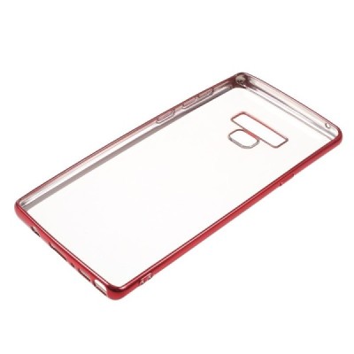 Samsung Galaxy Note 9 (N960F) Silikoninis skaidrus dėklas, raudonas / Priedai.lt