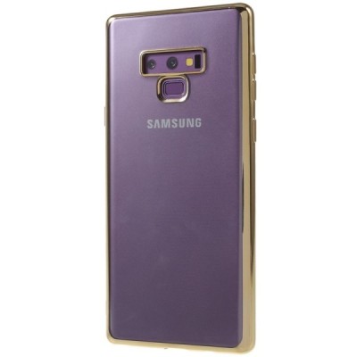 Samsung Galaxy Note 9 (N960F) Silikoninis skaidrus dėklas, auksinis / Priedai.lt