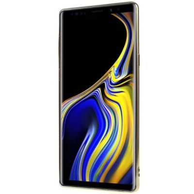 Samsung Galaxy Note 9 (N960F) Silikoninis skaidrus dėklas, auksinis / Priedai.lt