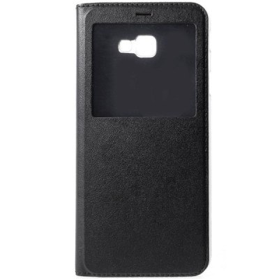 Samsung Galaxy J4+ (J400F) atvēramais maciņš ar lodziņu - melns / Vacins.lv