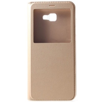 Samsung Galaxy J4+ (J400F) atvēramais maciņš ar lodziņu - zelta / Vacins.lv