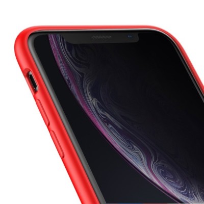 Apple iPhone Xr „Baseus“ Original LSR sarkans cieta silikona apvalks / vacins.lv