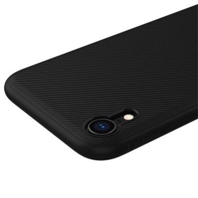 Apple iPhone Xr „Lenuo“ cieta silikona (TPU) melns apvalks / vacins.lv