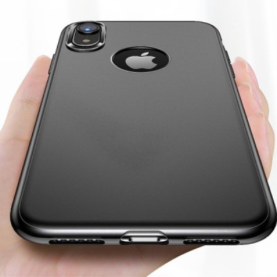 Apple iPhone Xr „TOTU“ Soft Frosted melns cieta silikona apvalks / vacins.lv
