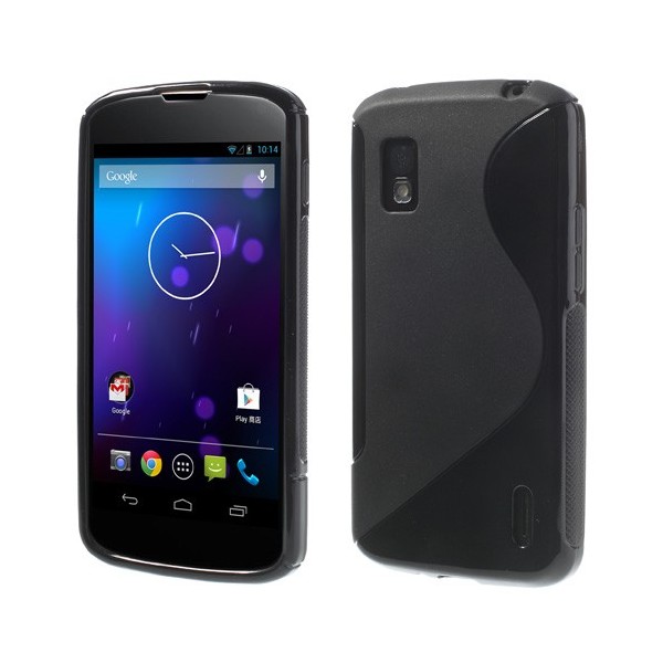 Kieto silikono dėklas - juodas (Nexus 4)