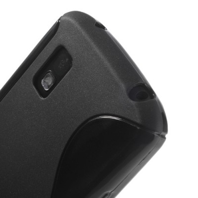 Juodas Nexus 4 E960 kieto silikono (TPU) dėklas / Priedai.lt