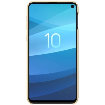 Samsung Galaxy S10e (G970) Nillkin Frosted Shield auksinis plastikinis dėklas / Priedai.lt