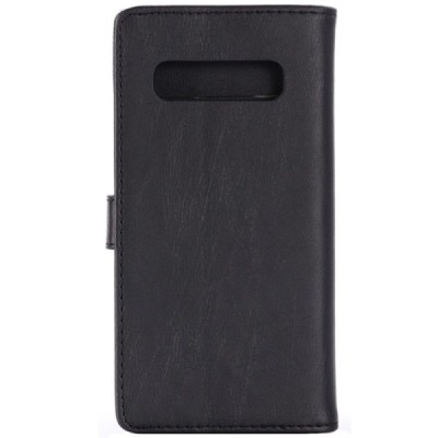Samsung Galaxy S10+ (G975) atvēramais ādas melns retro maciņš (maks) / Vacins.lv